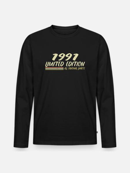 1991 Birthday Gift Idea 1991 - Men's Premium Organic Long Sleeve Shirt - black