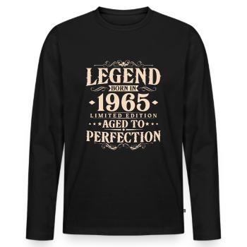 Légende Depuis 1965 Vintage Vintage Anniversaire - T-shirt manches longues Premium bio Homme - noir - Devant - Nico (187cm)