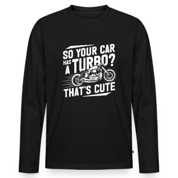 Moto de course - T-shirt manches longues Premium bio Homme - noir - Devant - Nico (187cm)