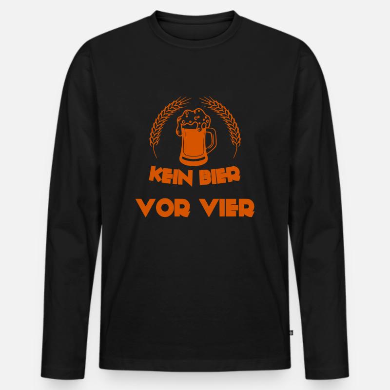 Kein Bier vor Vier - Männer Premium Bio Langarmshirt - Schwarz