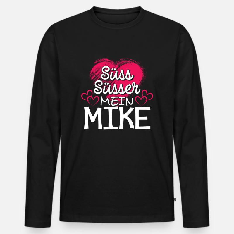 MIKE - süss - Männer Premium Bio Langarmshirt - Schwarz
