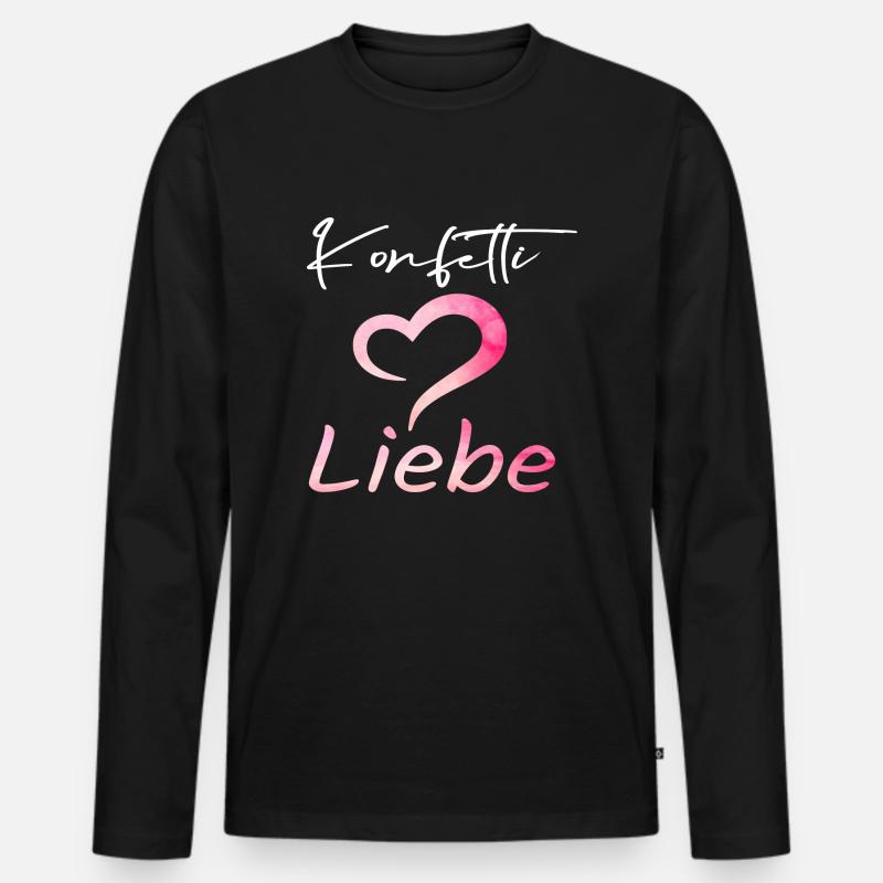 Konfetti im liebe - Männer Premium Bio Langarmshirt - Schwarz