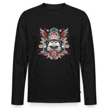 Amerikanische Folklore - Männer Premium Bio Langarmshirt - Schwarz - Vorne - Nico (187cm)