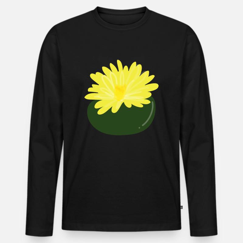 Lithops-Blüte1 - Männer Premium Bio Langarmshirt - Schwarz