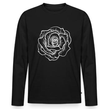 Flower Blume Pflanze - Männer Premium Bio Langarmshirt - Schwarz - Vorne - Nico (187cm)