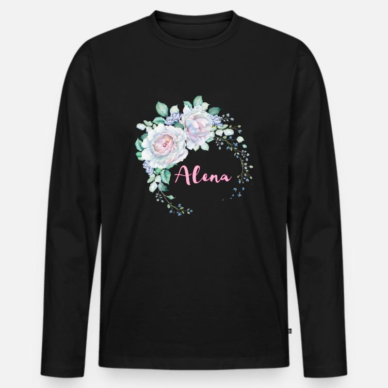 Für Alena - Männer Premium Bio Langarmshirt - Schwarz