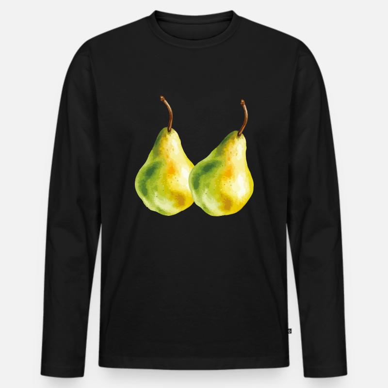 birne 2 - Männer Premium Bio Langarmshirt - Schwarz