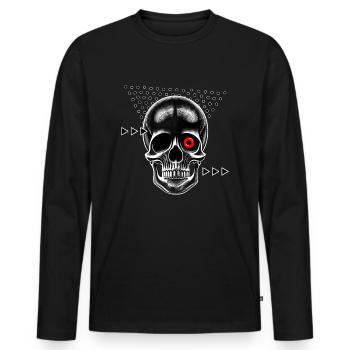 skull - Männer Premium Bio Langarmshirt - Schwarz - Vorne - Nico (187cm)