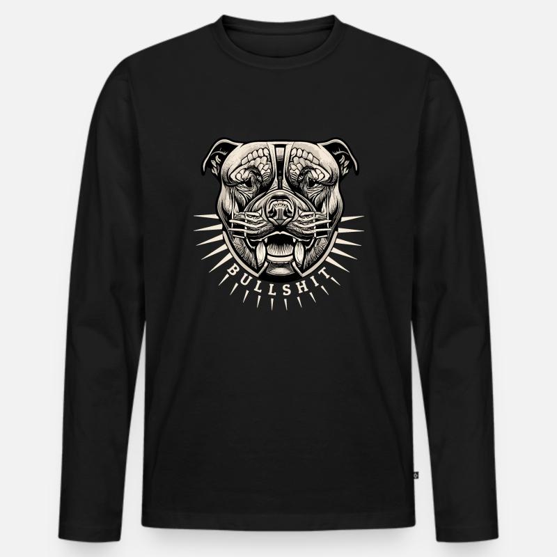 Pitbull - Männer Premium Bio Langarmshirt - Schwarz