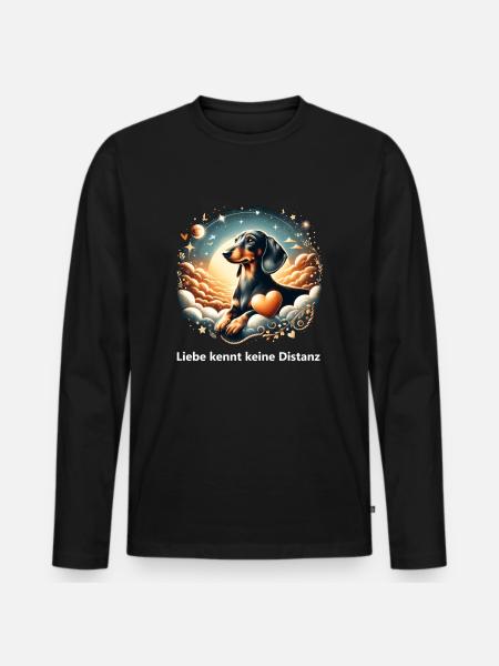Rainbow Bridge Grief Management Dachshund - Men's Premium Organic Long Sleeve Shirt - black