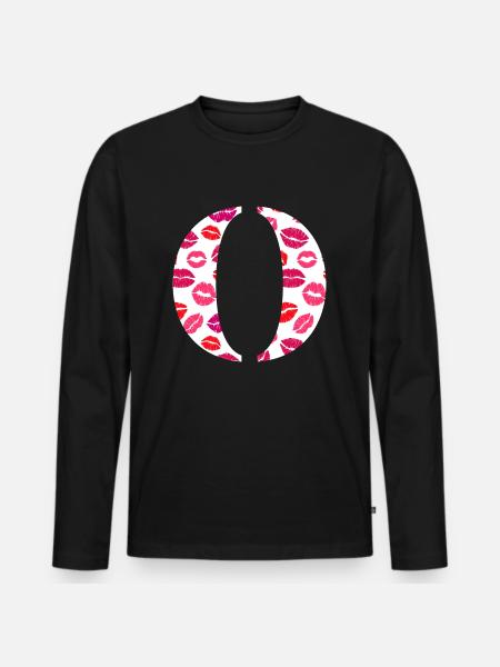 Letter o kisses - Men's Premium Organic Long Sleeve Shirt - black