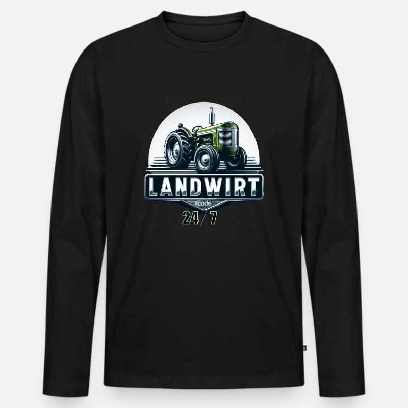 landwirt code ll - Männer Premium Bio Langarmshirt - Schwarz
