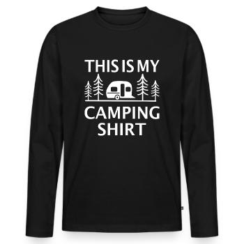 Camping Camper Spruch Motorhome - Men's Premium Organic Long Sleeve Shirt - black - Front - Nico (187cm)