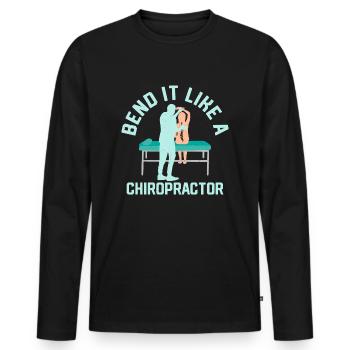 Pliez-le comme un chiropraticien physiothérapeute Chi - T-shirt manches longues Premium bio Homme - noir - Devant - Nico (187cm)