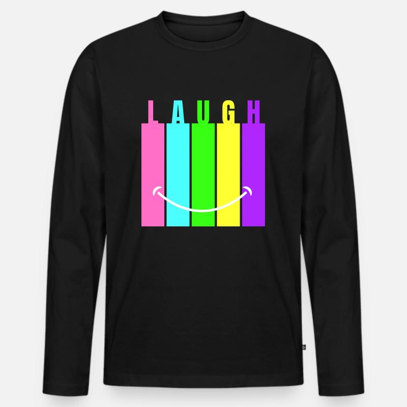 Neon Laugh - Männer Premium Bio Langarmshirt - Schwarz