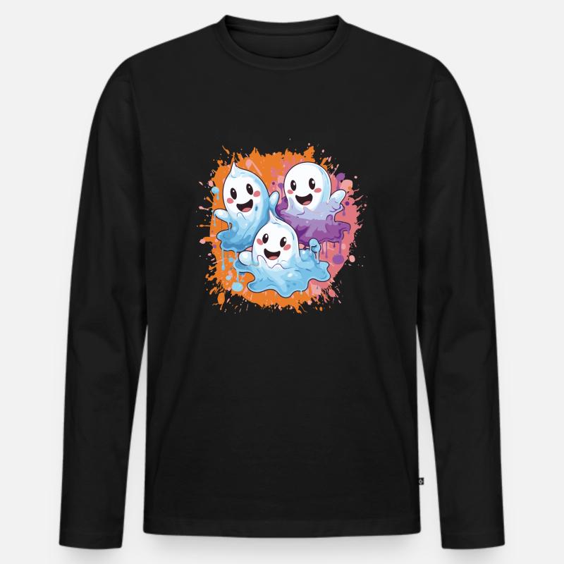 Geister Team - Männer Premium Bio Langarmshirt - Schwarz