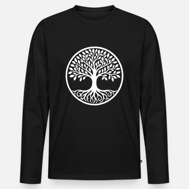 baum des lebens - Männer Premium Bio Langarmshirt - Schwarz