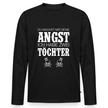 MUTTER VATER VON TÖCHTERN MOM DAD SPRÜCHE GESCHENK - Männer Premium Bio Langarmshirt - Schwarz - Vorne - Nico (187cm)