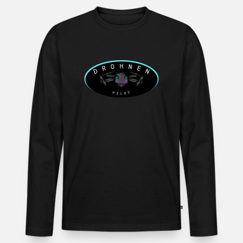 Drohnen Pilot Drone Pilot - Männer Premium Bio Langarmshirt - Schwarz
