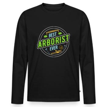 Bûcheron Bûcheron Tronçonneuse - T-shirt manches longues Premium bio Homme - noir - Devant - Nico (187cm)