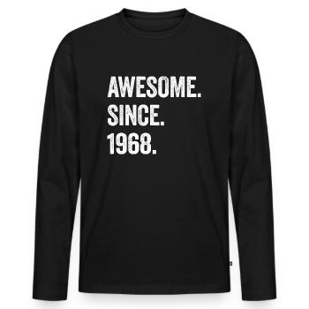 56. Geburtstag 56 Jahre Awesome Since 1968 - Männer Premium Bio Langarmshirt - Schwarz - Vorne - Nico (187cm)