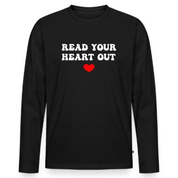 Read Your Heart Out - Men's Premium Organic Long Sleeve Shirt - black - Front - Nico (187cm)