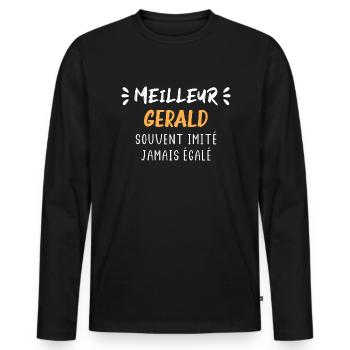 Souvent imité jamais égalé meilleur Gerald - T-shirt manches longues Premium bio Homme - noir - Devant - Nico (187cm)