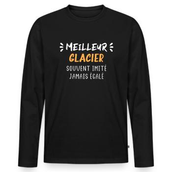 Souvent imité jamais égalé meilleur glacier - T-shirt manches longues Premium bio Homme - noir - Devant - Nico (187cm)