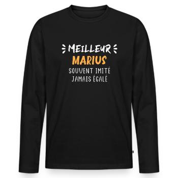 Souvent imité jamais égalé meilleur marius - T-shirt manches longues Premium bio Homme - noir - Devant - Nico (187cm)