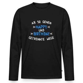 Ab 50 blau - Männer Premium Bio Langarmshirt - Schwarz - Vorne - Nico (187cm)