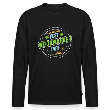 Bûcheron Bûcheron Tronçonneuse - T-shirt manches longues Premium bio Homme - noir - Devant - Nico (187cm)