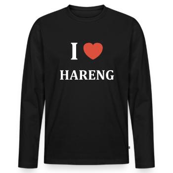 i love Hareng - T-shirt manches longues Premium bio Homme - noir - Devant - Nico (187cm)