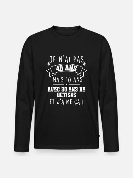40 years anniversary - Men's Premium Organic Long Sleeve Shirt - black
