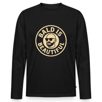 Männer Glatze Geschenkidee Bald Is Beautiful - Männer Premium Bio Langarmshirt - Schwarz - Vorne - Nico (187cm)