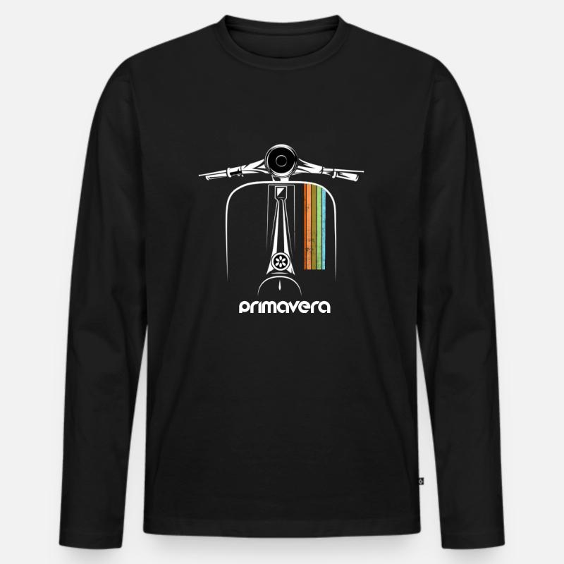 Motorroller Roller Primavera - Männer Premium Bio Langarmshirt - Schwarz