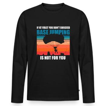 Base Jumping - Männer Premium Bio Langarmshirt - Schwarz - Vorne - Nico (187cm)