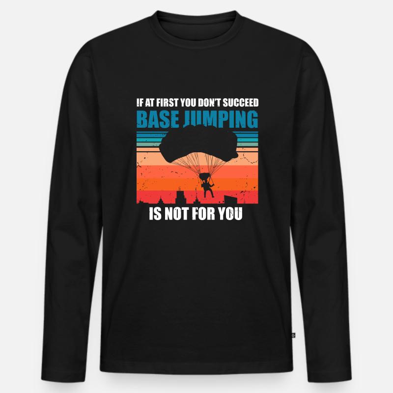 Base Jumping - Männer Premium Bio Langarmshirt - Schwarz