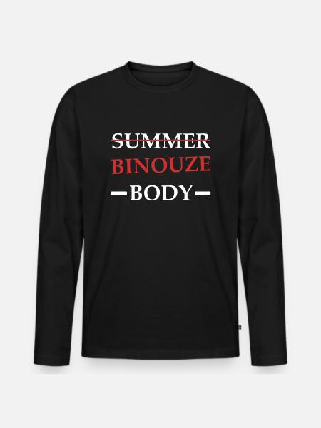 Binouze Body - T-shirt manches longues Premium bio Homme - noir