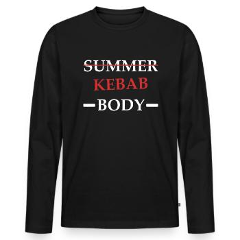 Kebab Body - T-shirt manches longues Premium bio Homme - noir - Devant - Nico (187cm)