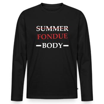 fondue Body - T-shirt manches longues Premium bio Homme - noir - Devant - Nico (187cm)
