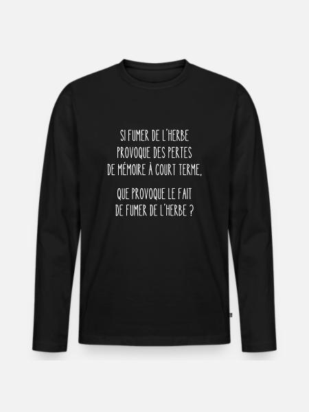 pertes de mémoire - T-shirt manches longues Premium bio Homme - noir