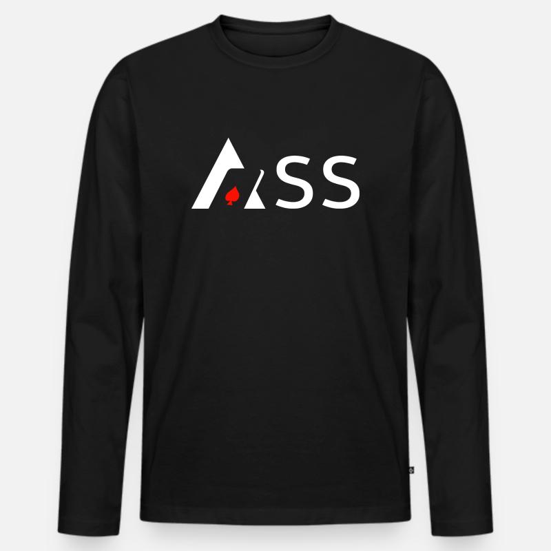 Ass - Männer Premium Bio Langarmshirt - Schwarz