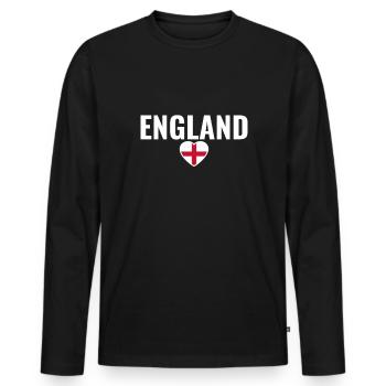 Angleterre Anglais Drapeau anglais - T-shirt manches longues Premium bio Homme - noir - Devant - Nico (187cm)