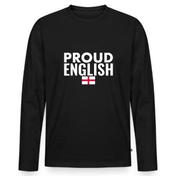 Fier drapeau anglais anglais Angleterre - T-shirt manches longues Premium bio Homme - noir - Devant - Nico (187cm)