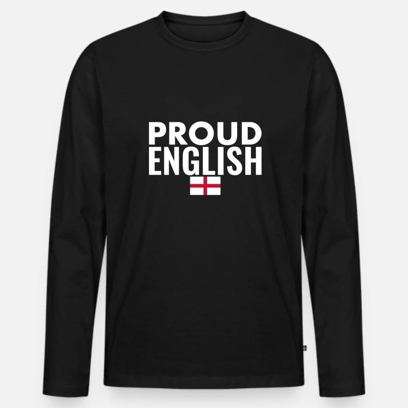Fier drapeau anglais anglais Angleterre - T-shirt manches longues Premium bio Homme - noir