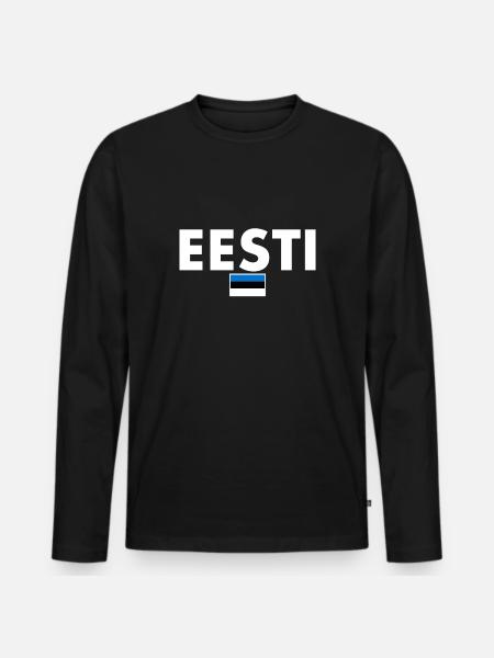 Eesti Estonie Drapeau estonien Este - T-shirt manches longues Premium bio Homme - noir