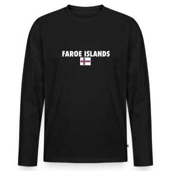 Îles Féroé Îles Féroé Drapeau des Îles Féroé - T-shirt manches longues Premium bio Homme - noir - Devant - Nico (187cm)