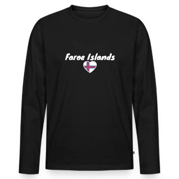 Îles Féroé Îles Féroé Drapeau des Îles Féroé - T-shirt manches longues Premium bio Homme - noir - Devant - Nico (187cm)