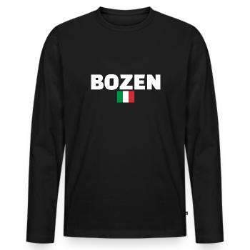Bozen Italien Italienische Flagge Italiener - Männer Premium Bio Langarmshirt - Schwarz - Vorne - Nico (187cm)