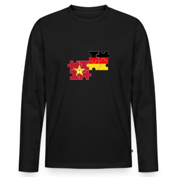 Vietnam Germany Flag German Vietnamese - Men's Premium Organic Long Sleeve Shirt - black - Front - Nico (187cm)